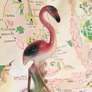 VINTAGE 1950s Midcentury Floridian Pink Flamingo Figurine